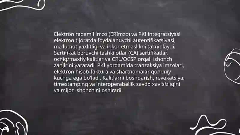 Elektron tijorat tizimlari va elektron raqamli imzo 4