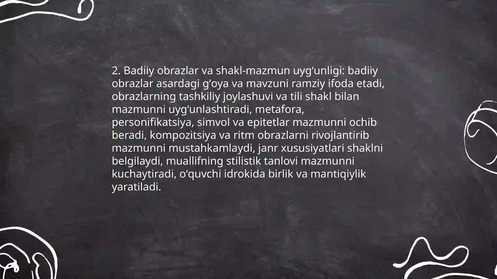 Badiiy asar shakl va mazmunning mutanosibligi 4