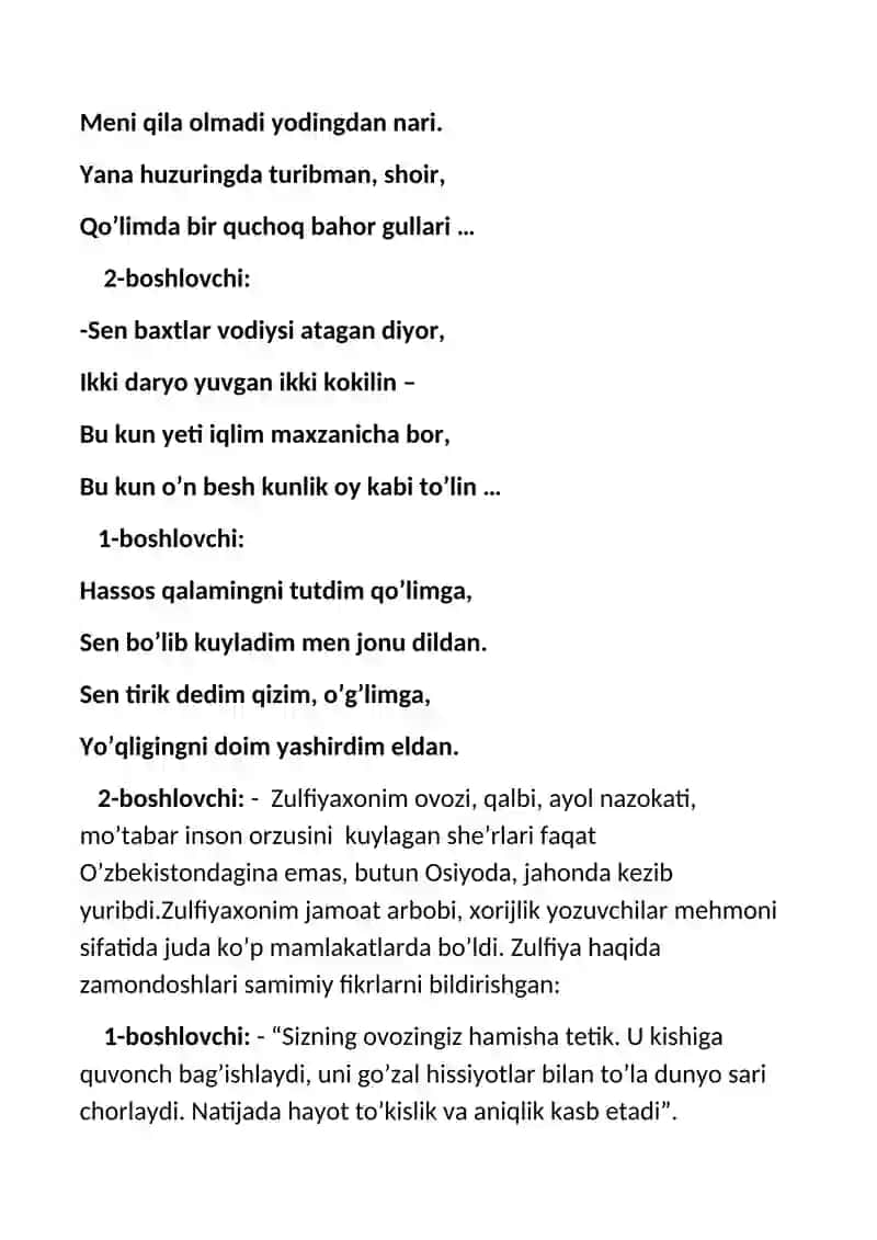 Zulfiyaxonim tavalludining 100 yilligini nishonlash 4