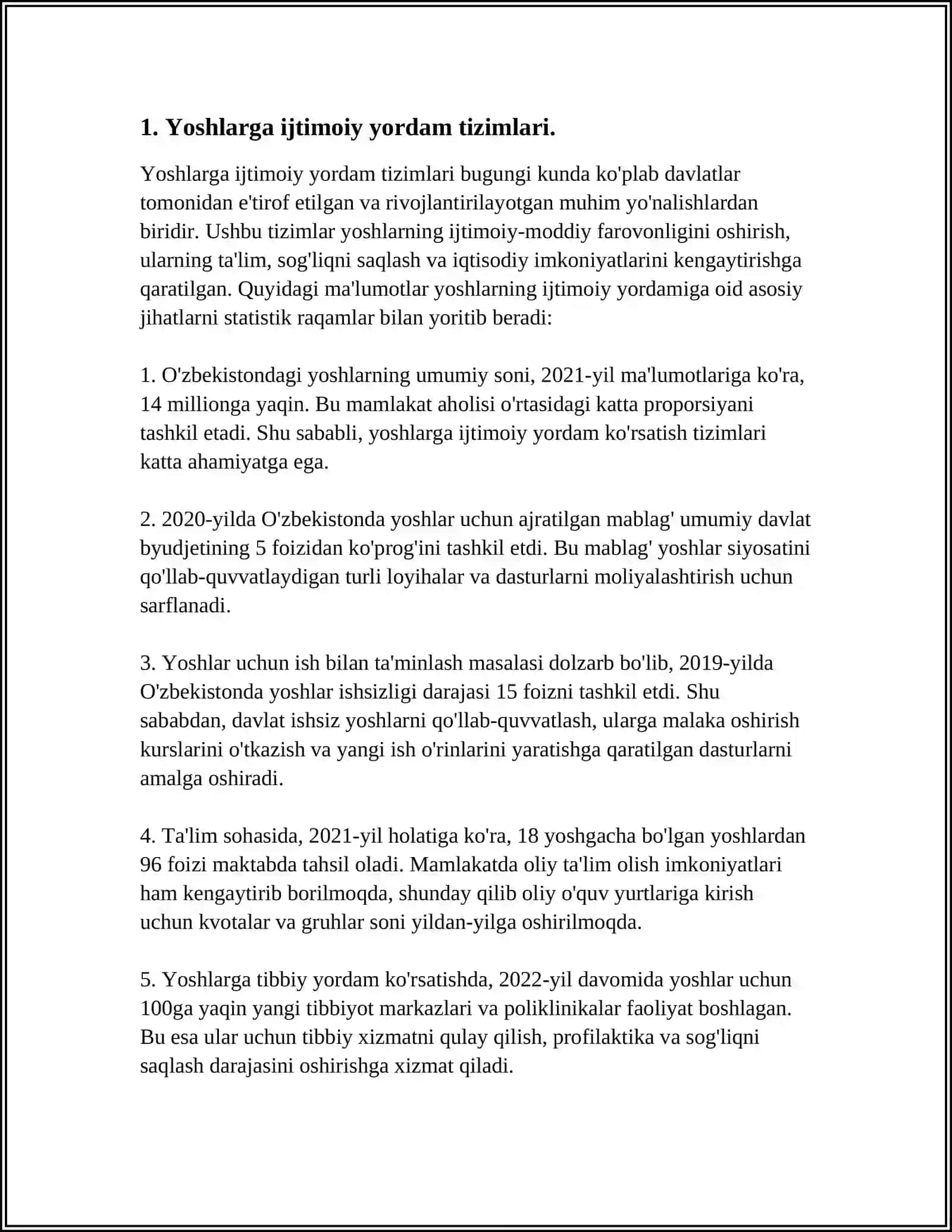 YOSHLARNI IJTIMOIY PEDAGOGIK QOʻLLAB -QUVVATLASH TIZIMI 4