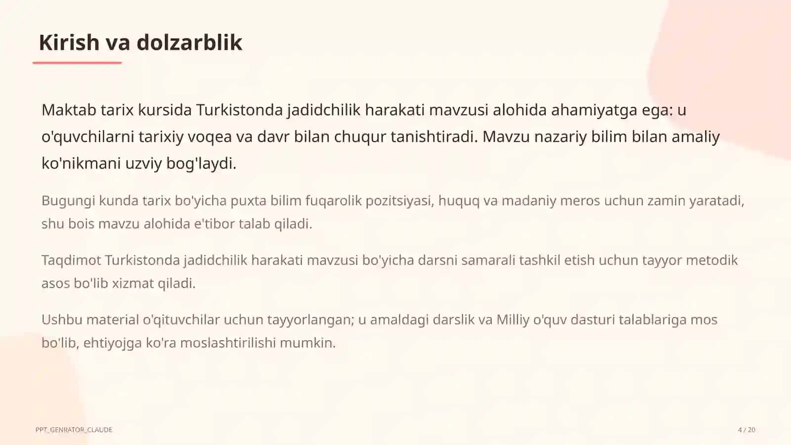 Turkistonda jadidchilik harakati (9-sinf) 4