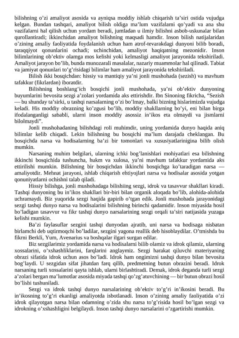 Falsafada ong muammosi. Bilish nazariyasi va yo’nalishlari 4