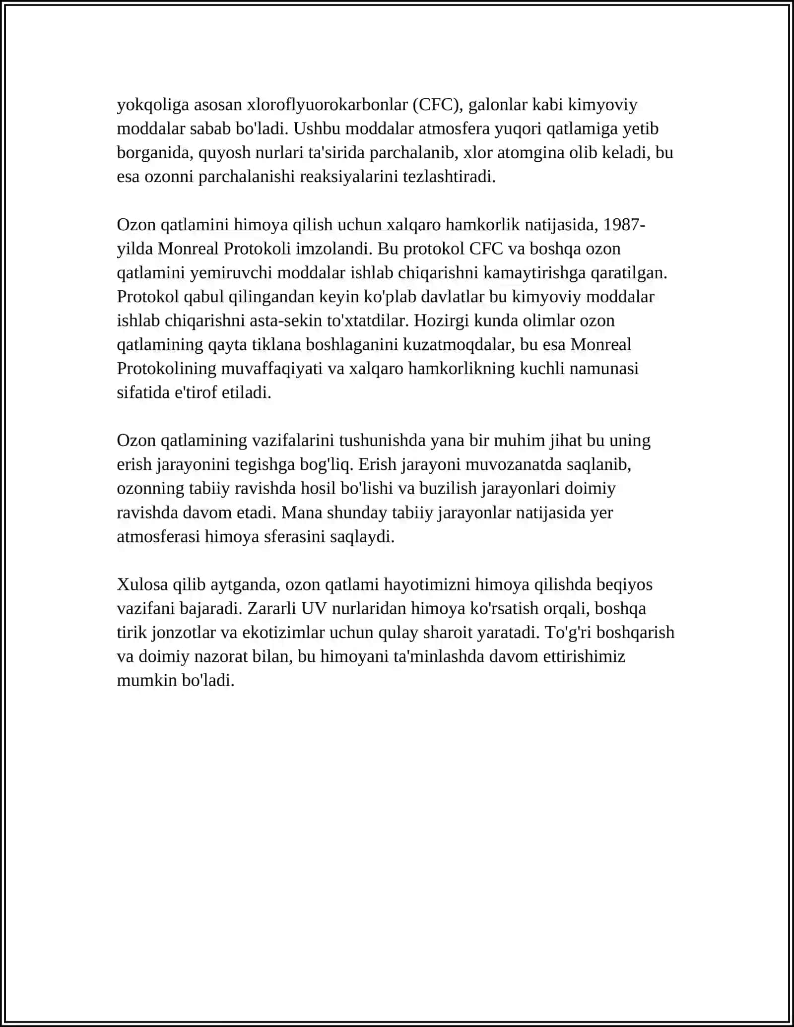 Ozon qatlami saqlash bo'yicha choralar 4