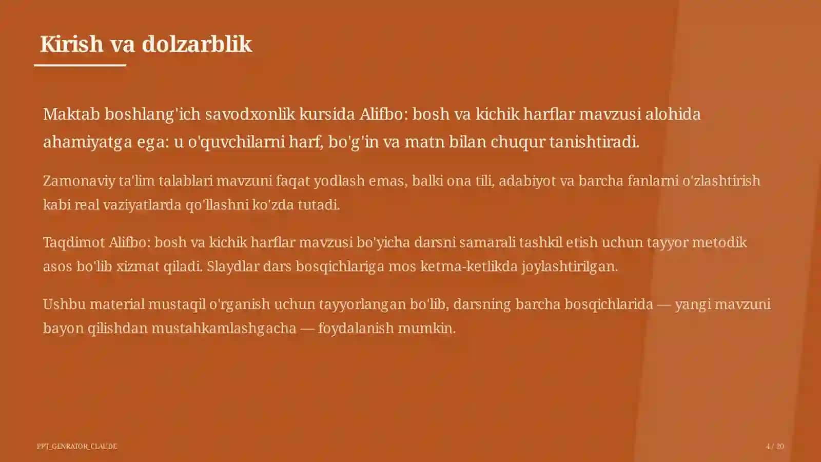 Alifbo: bosh va kichik harflar (1-sinf) 4