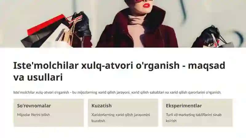 Bozor segmentatsiyasi va istemolchilar xulq -atvorini o'rganish 4