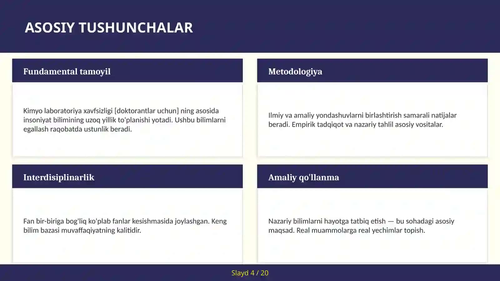 Kimyo laboratoriya xavfsizligi [doktorantlar uchun] 4