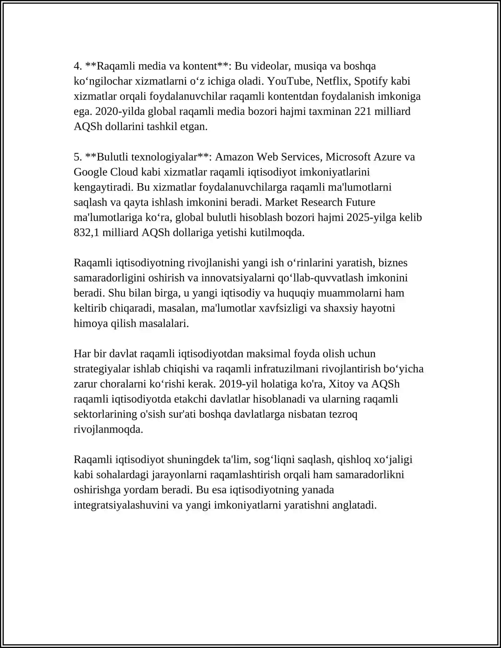 RAQAMLI IQTISODIYOT VA IQTISODIY OʻSISH OʻRTASIDAGI OʻZARO BOGʻLIQLIKLAR 4