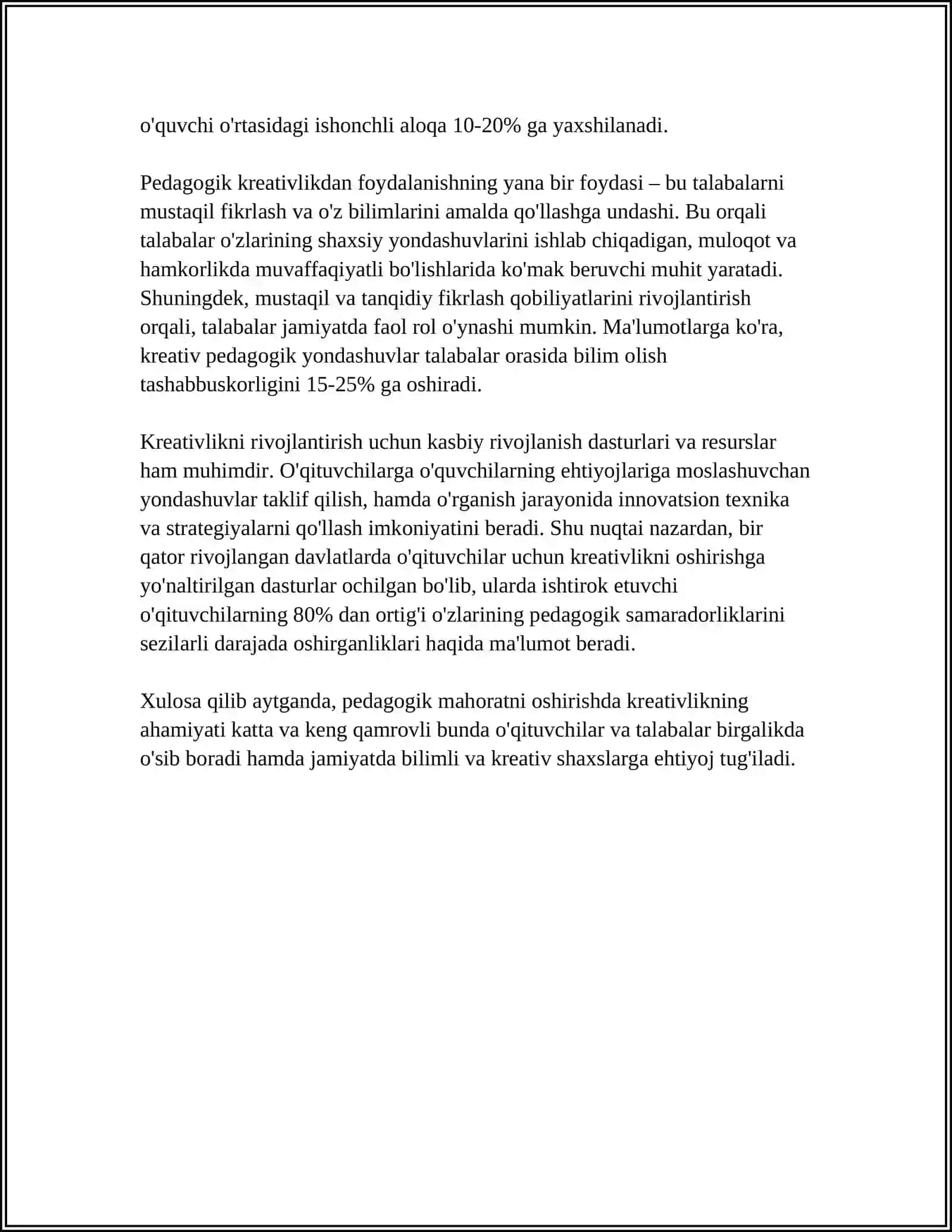 PEDAGOGIK KAMPITETLIK VA KREATIVLIK 4