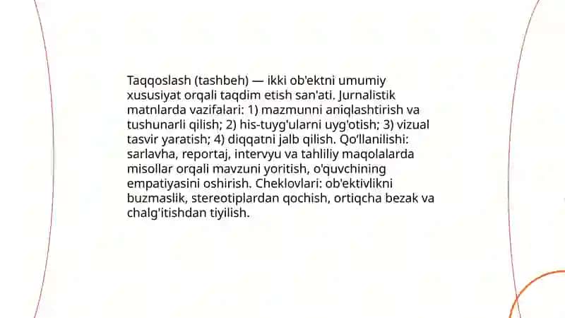 Jurnalistlar nutqida badiiy tasvir vositalarining qoʻllanilishi 4