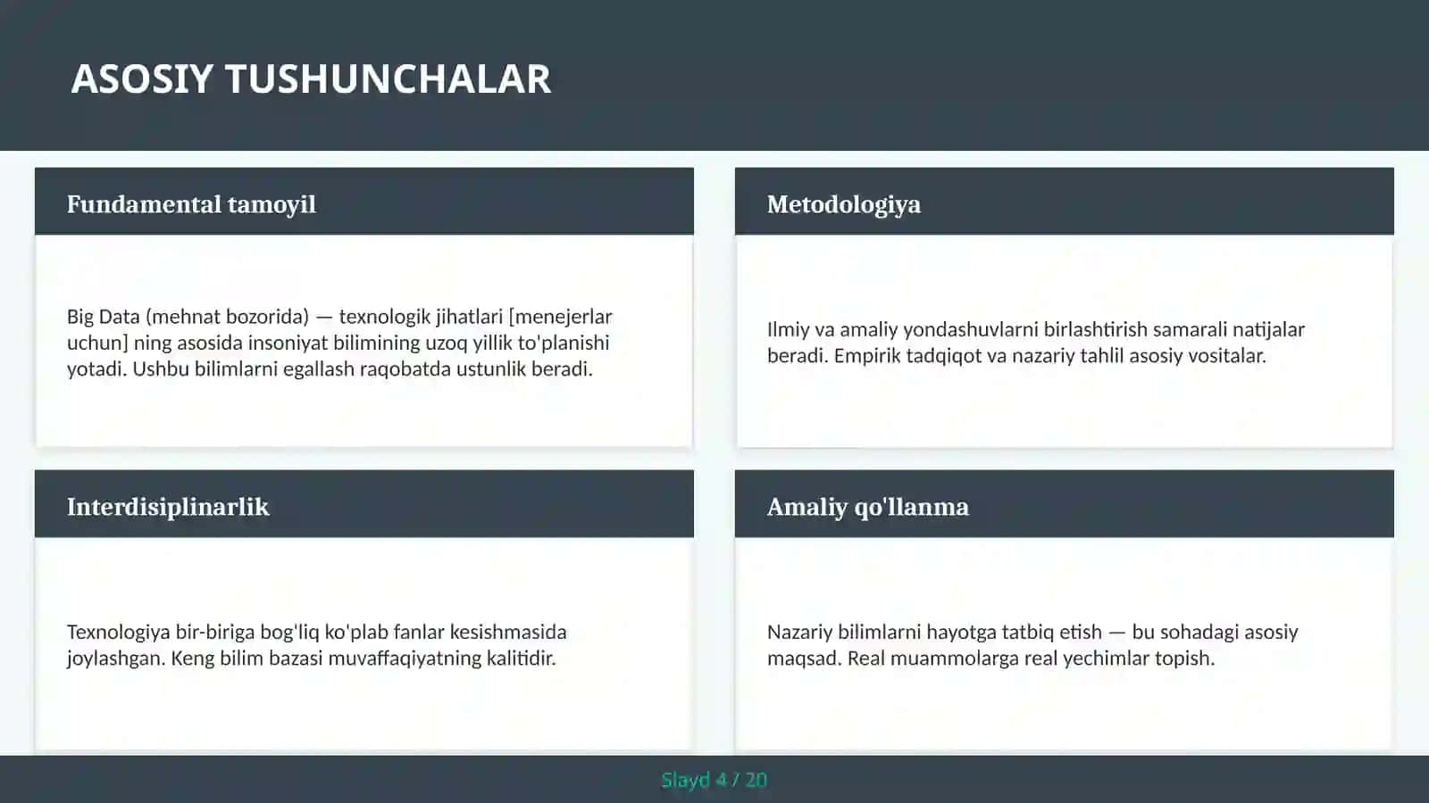 BIG DATA (MEHNAT BOZORIDA) — TEXNOLOGIK JIHATLARI [MENEJERLAR UCHUN] 4