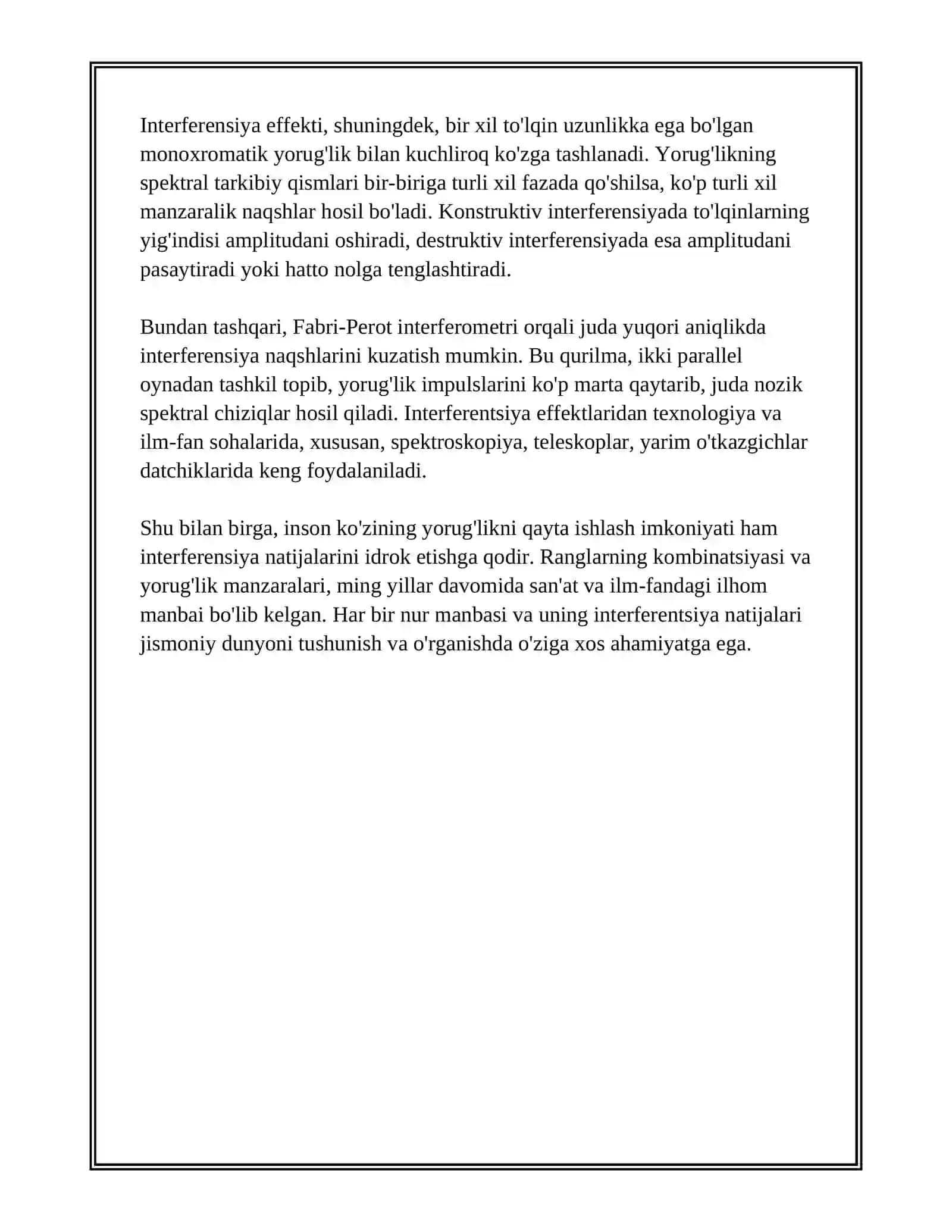 TULQIN OPTIKASI.YORUGʻLIK INTERFERENSIYASI 4