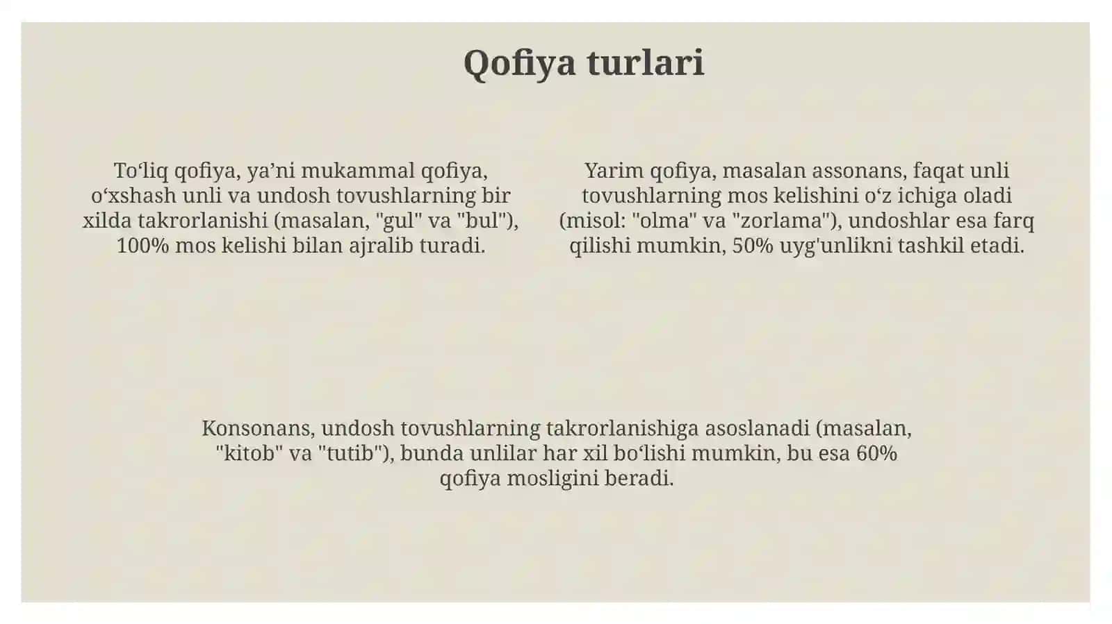 Qofiya va uning turlari 4