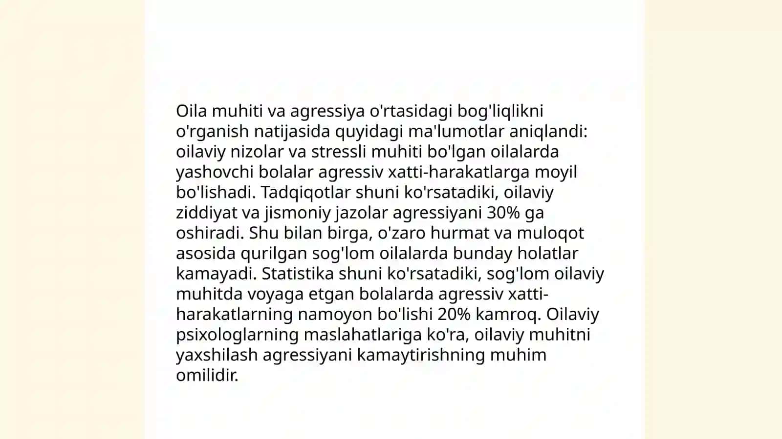 Agressiv xulq-atvorning shakllanish sharoitlari 4