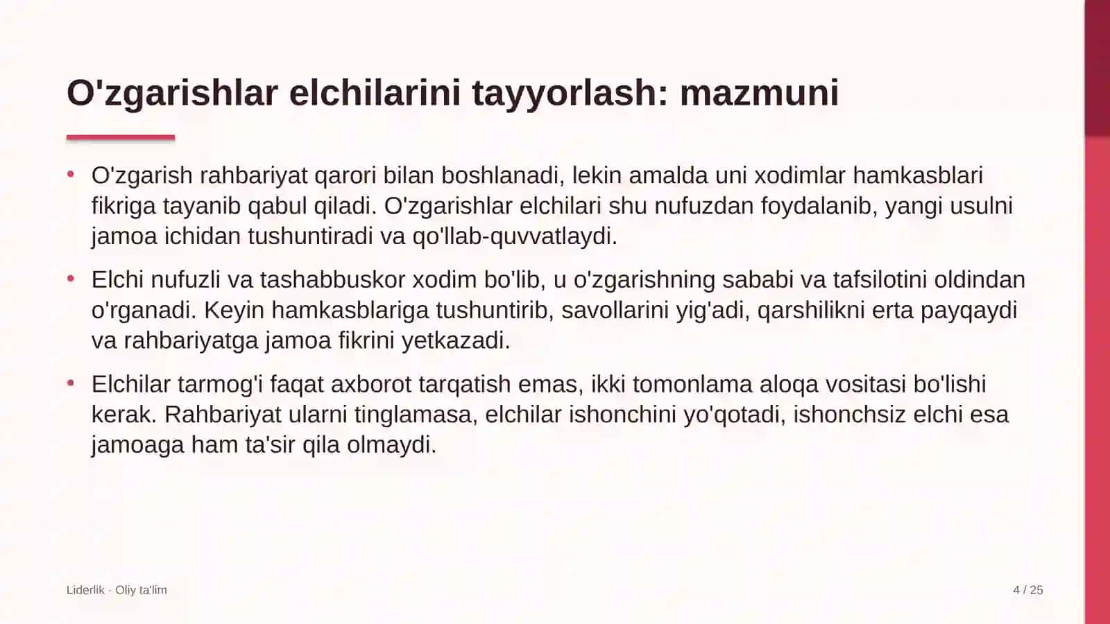 maxsus maktab internatlarda o'zgarishlar elchilarini tayyorlash 8578 4