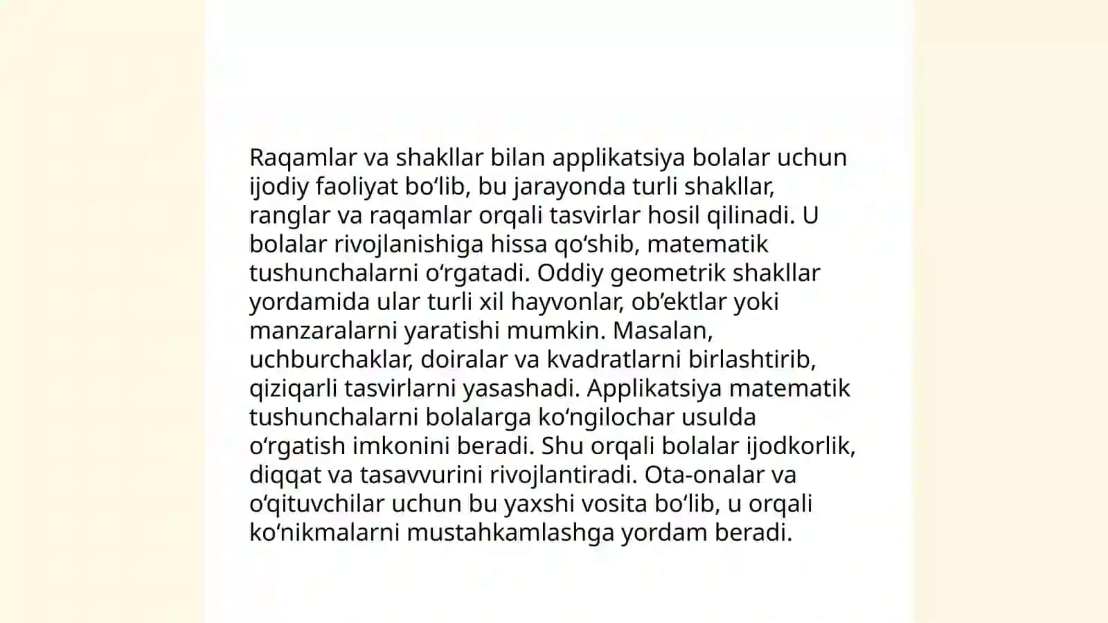 Maktabgacha yoshdagi bolalarni applikatsiya ishiga o'rgatish 4