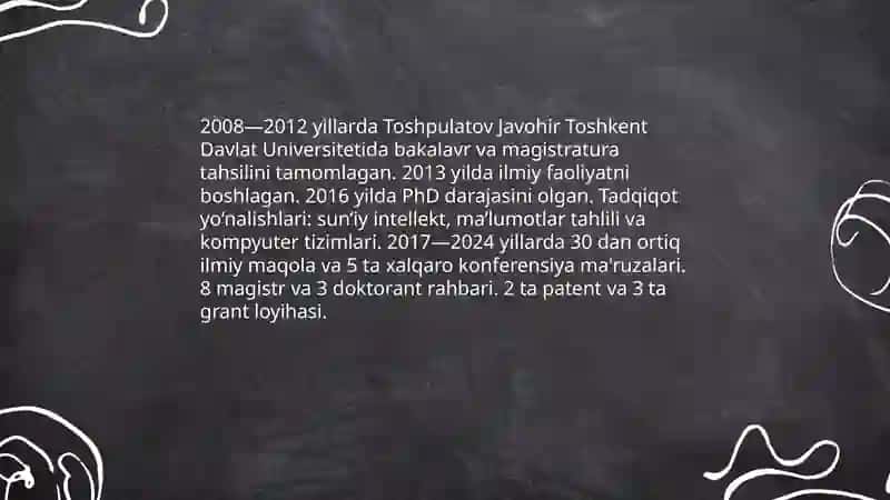 Toshpulatov Javohirning tarjimai holi va ta'limi 4