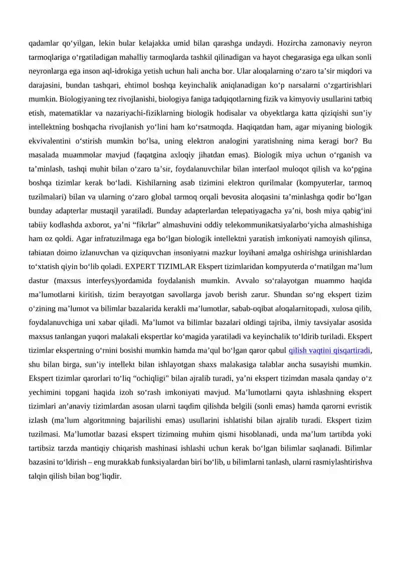 Sun`iy intellekt sohasidagi tadqiqotlarning asosiy yo`nalishlari 4