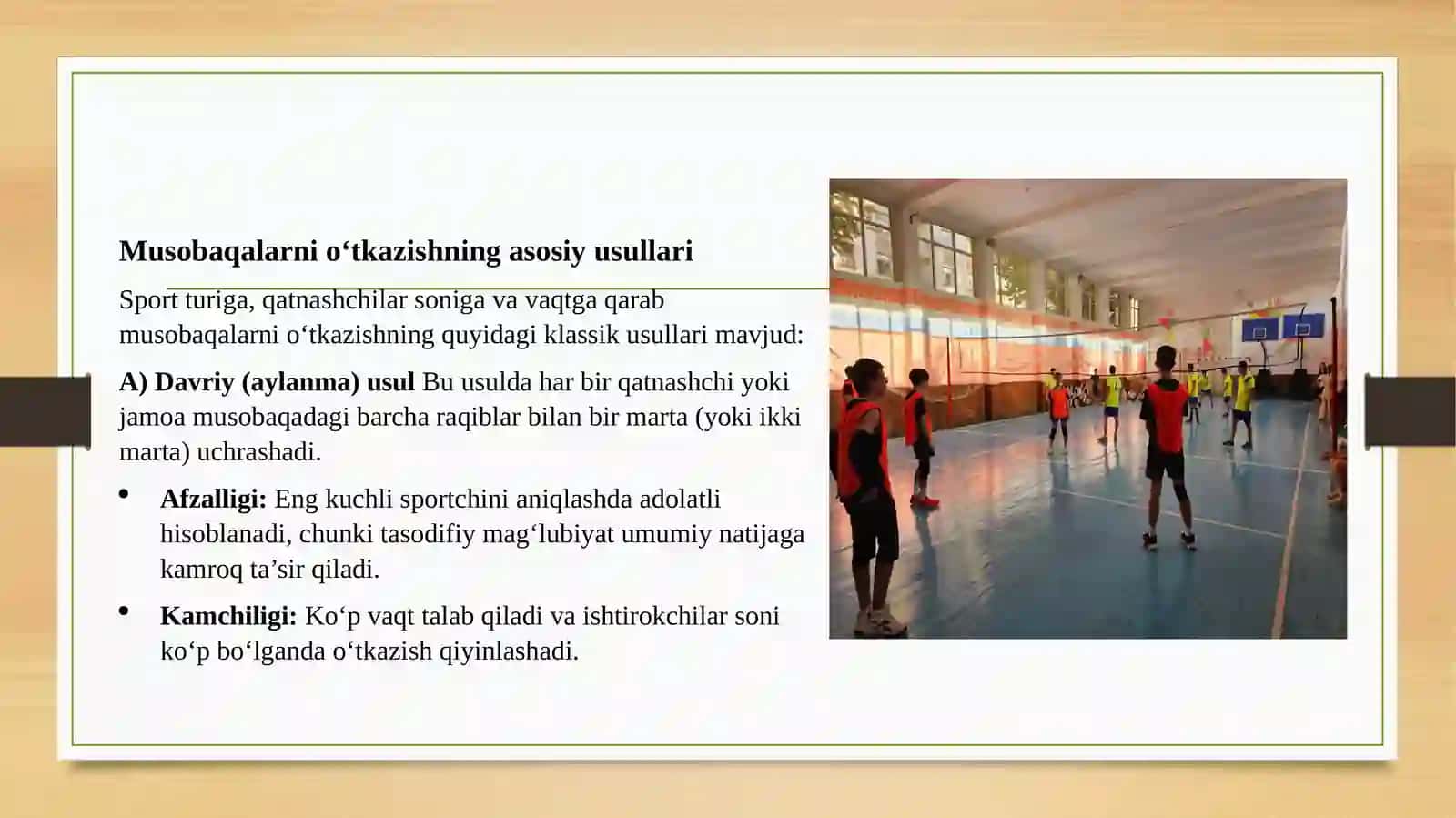 Sport musobaqalari va ularni o'tkazish usullari 4
