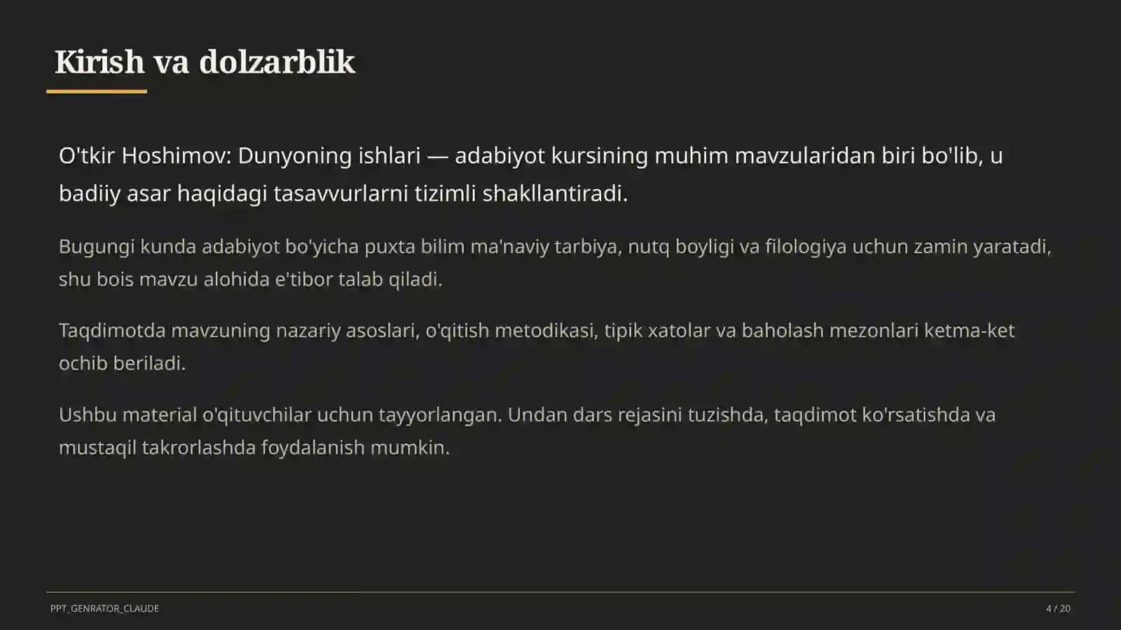 O'tkir Hoshimov: Dunyoning ishlari (7-sinf) 4