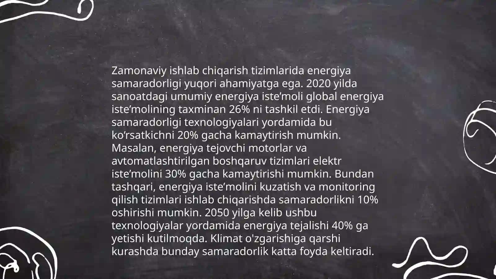 Zamanagoy islep shig'ariwdin' energetika menejmenti. O'ndirislik islerde elektr energiyasinin' orni 4