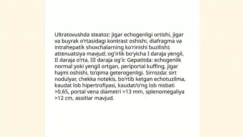 Ovqat hazm qilish aʼzolari sistemasining va kasalliklarining ultratovush tekshiruvi 4