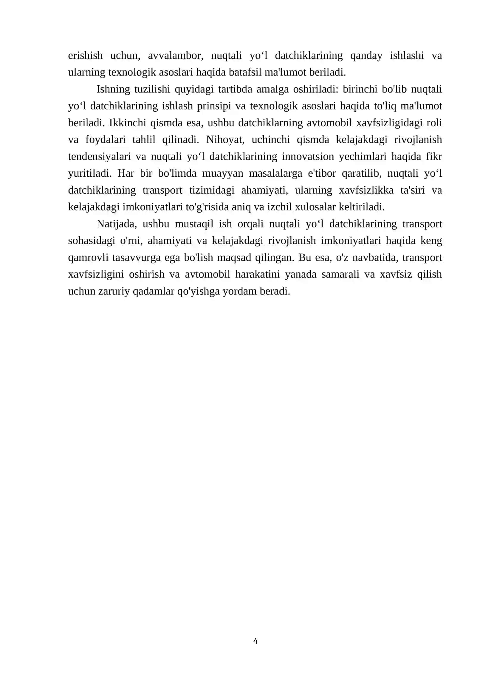 Nuqtali yo‘l datchiklari haqida ma’lumot (USO) 4