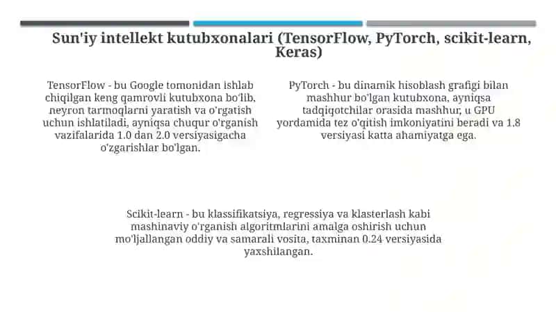 Python dasturlashda suniy intelekt bilan ishlovchi funksiyalar 4
