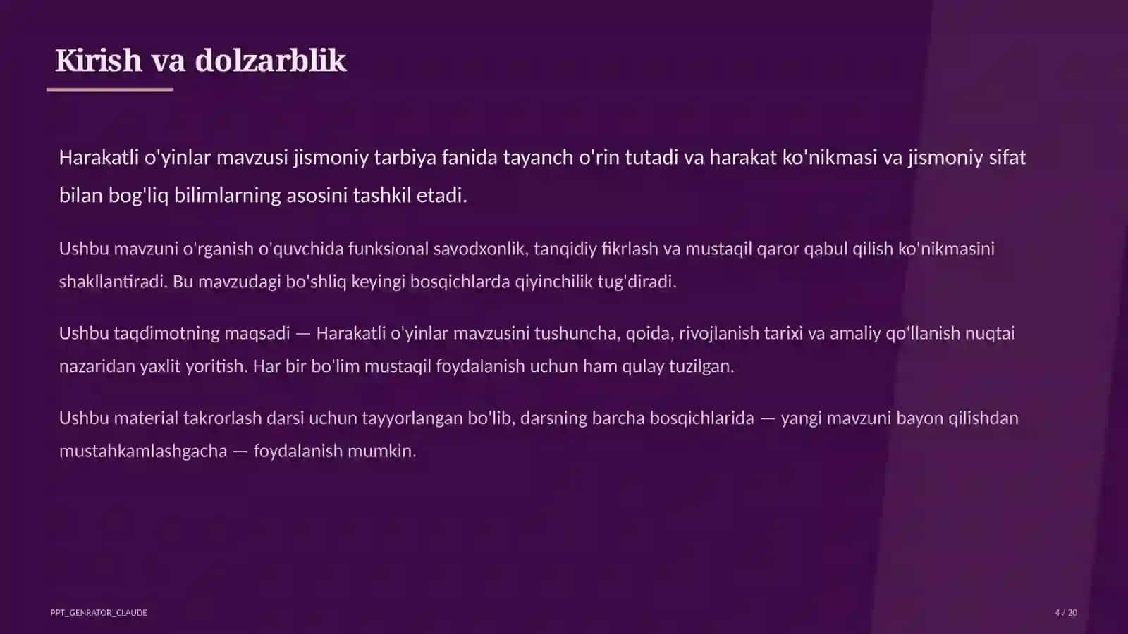 Harakatli o'yinlar (1-sinf) 4
