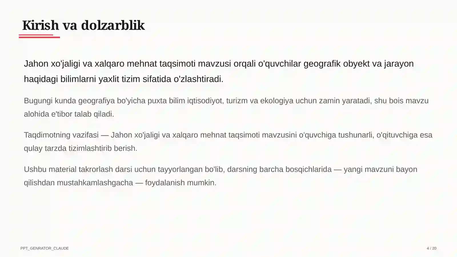 Jahon xo'jaligi va xalqaro mehnat taqsimoti (10-sinf) 4