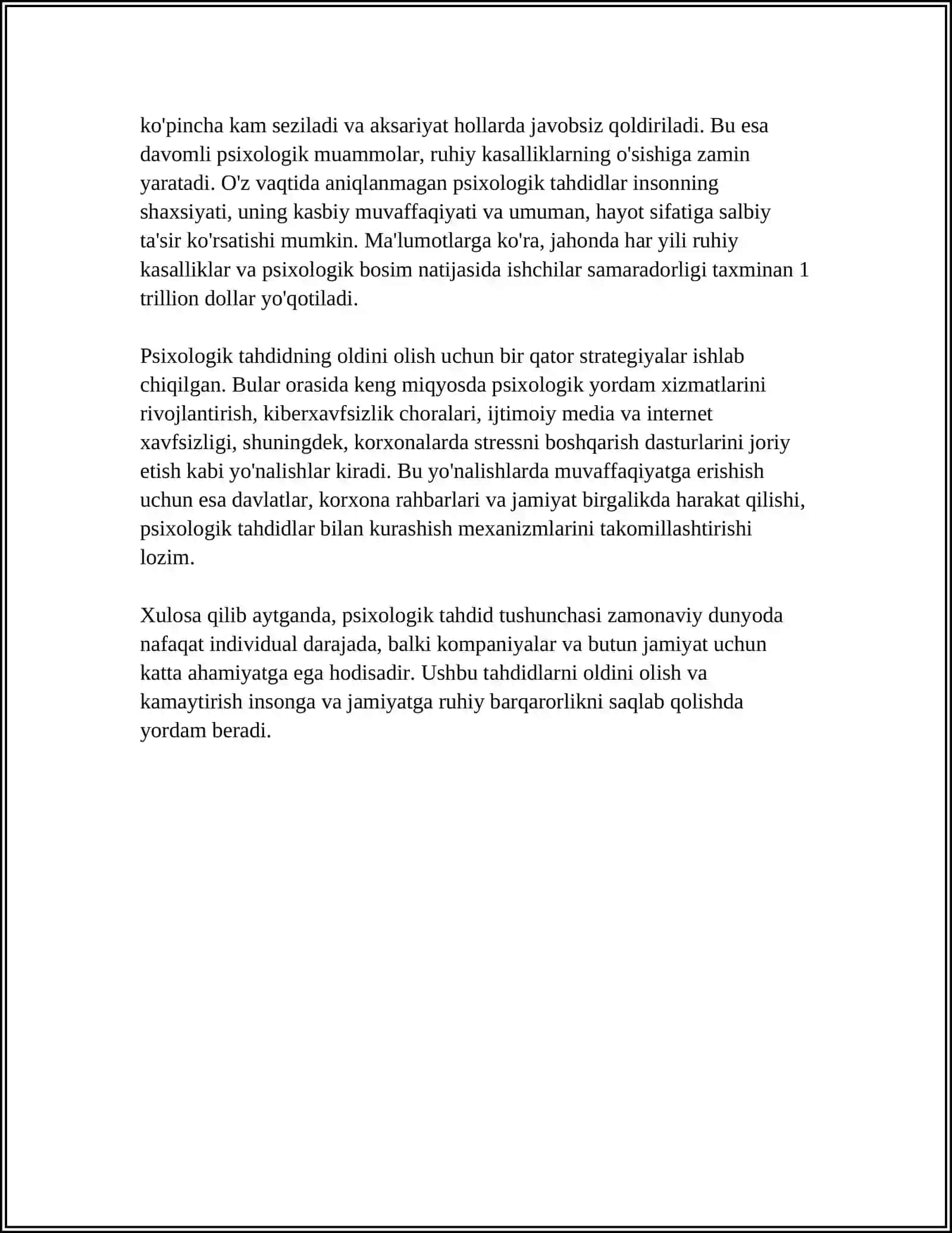 SHAXSGA YO`NALTIRILGAN AXBOROT: PSIXOLOGIK, DINIY VA MADANIY TAHDIDLAR 4