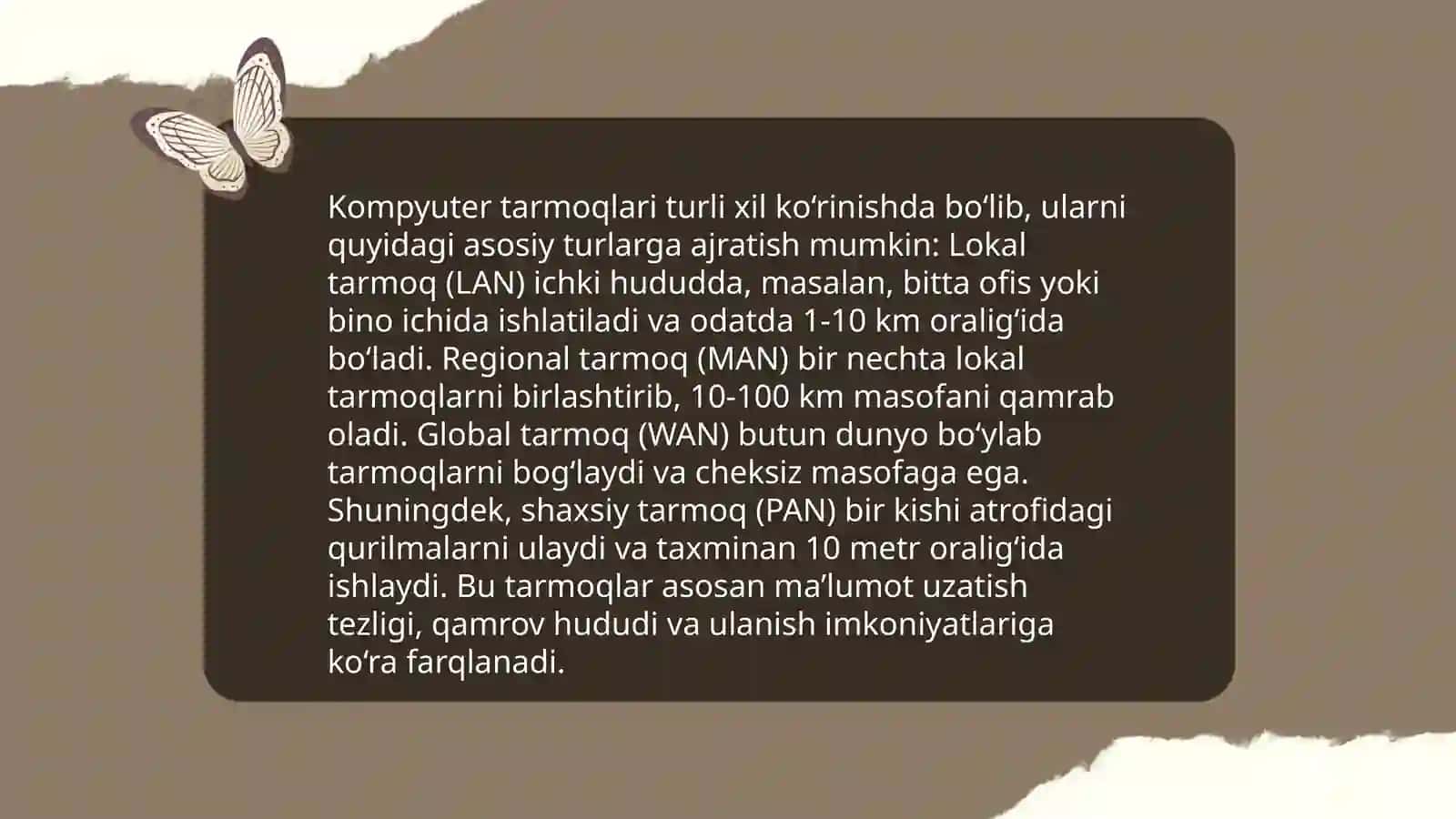Internet global kompyuter tarmog’i tasnifi 4