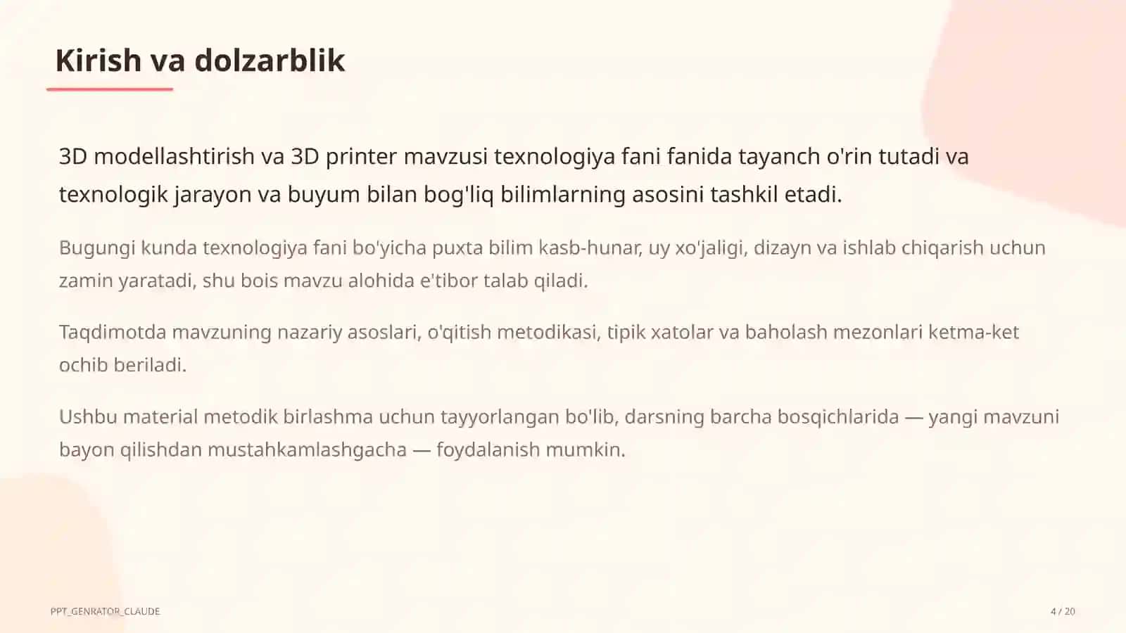 3D modellashtirish va 3D printer (10-sinf) 4