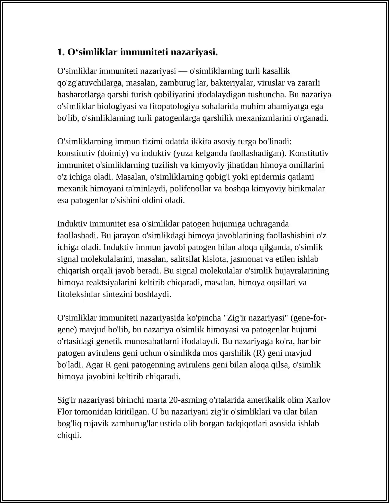 RESPUBLIKA OLIMLARINING OʻSIMLIKLAR IMMUNITETI FANI RIVOJLANISHIGA QOʻSHGAN HISSASI 4