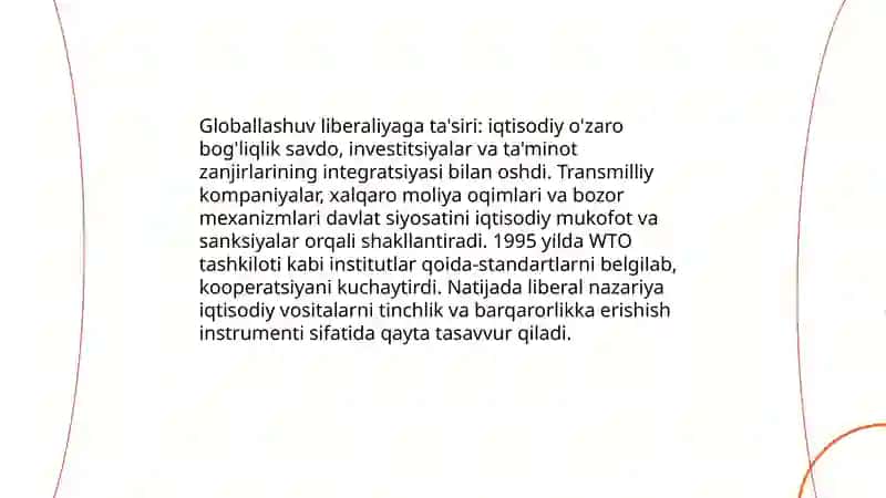 Globallashuvning an'anaviy xalqaro munosabatlar nazariyalariga ta'siri 4