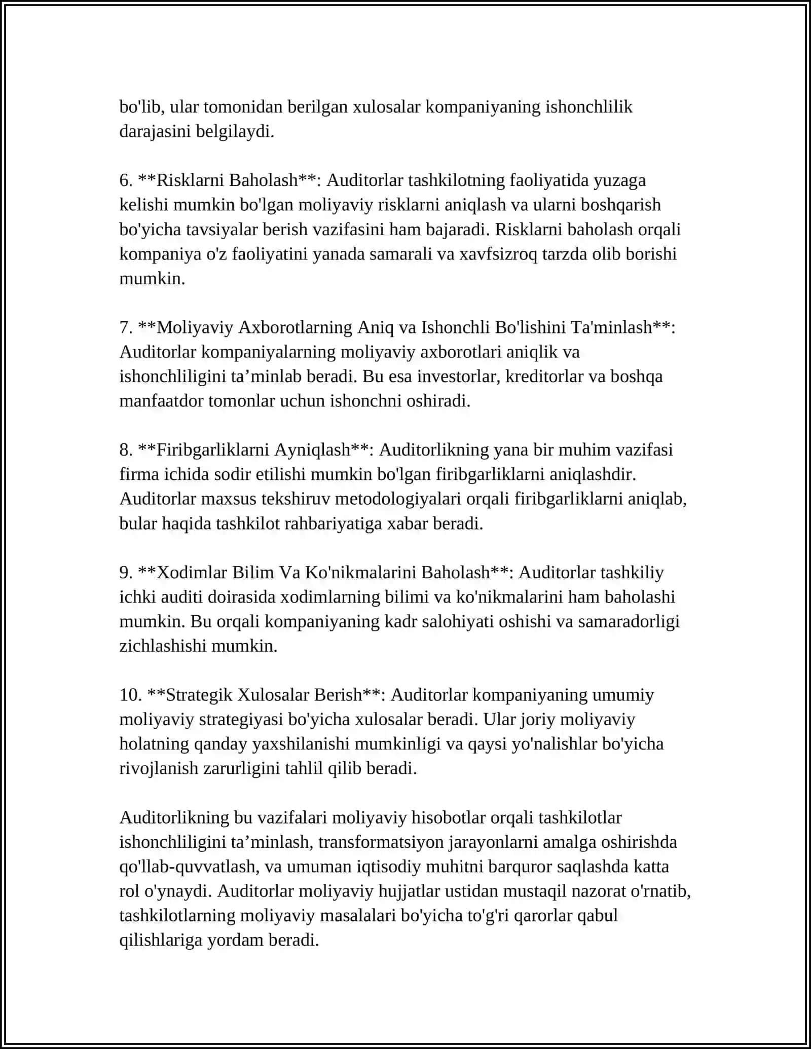 AUDITOR VA UNING YORDAMCHISINING VAZIFALARI 4
