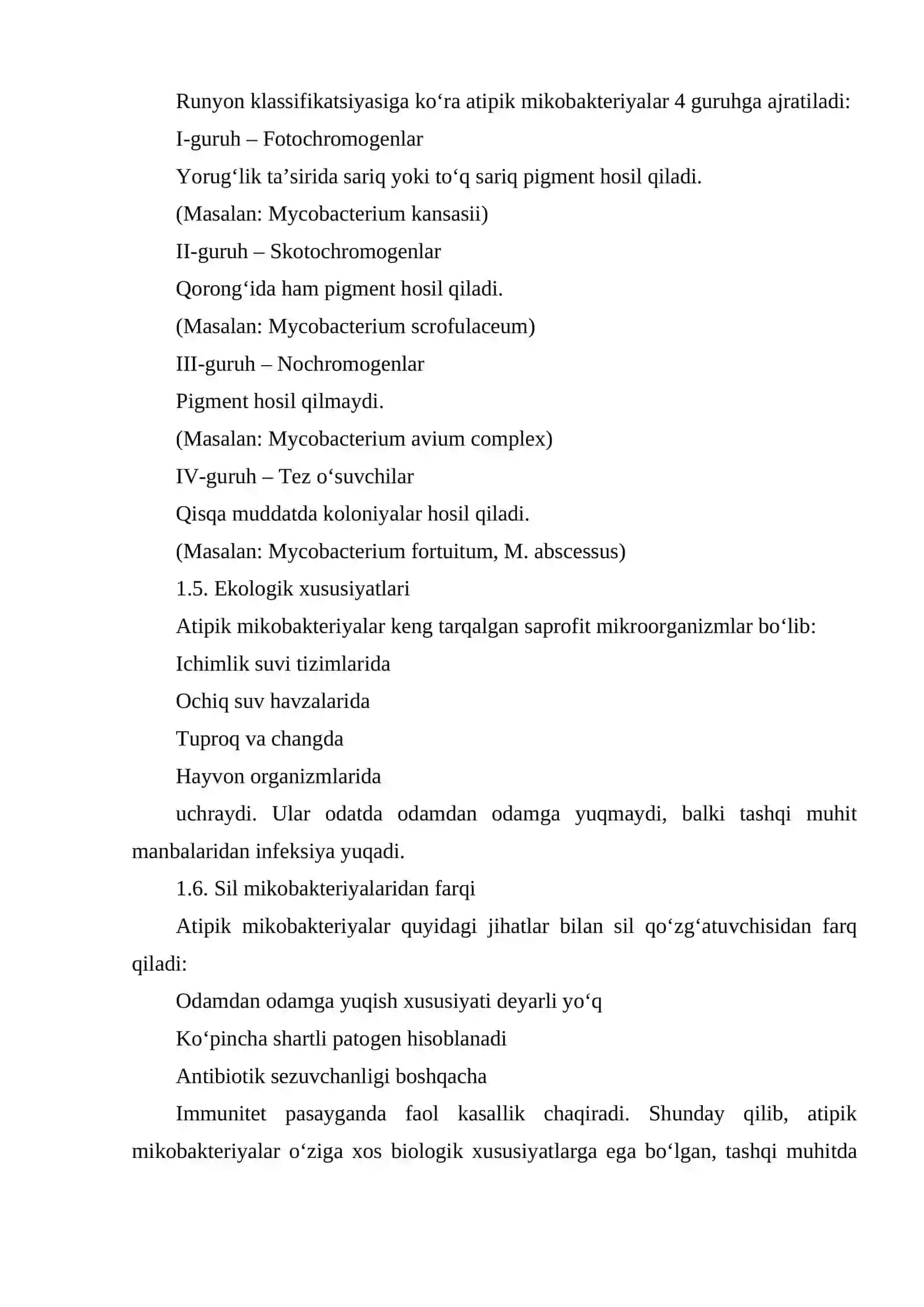 ATIPIK MIKO BAKTERIYALAR VA ULARNI AMALIYOTDAGI AHAMIYATI 4