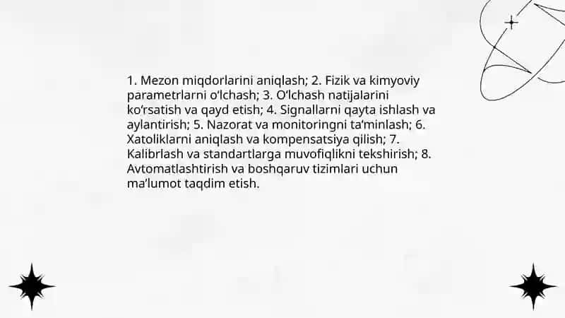 O'lchash qurilmalari va uning vazifalari 4