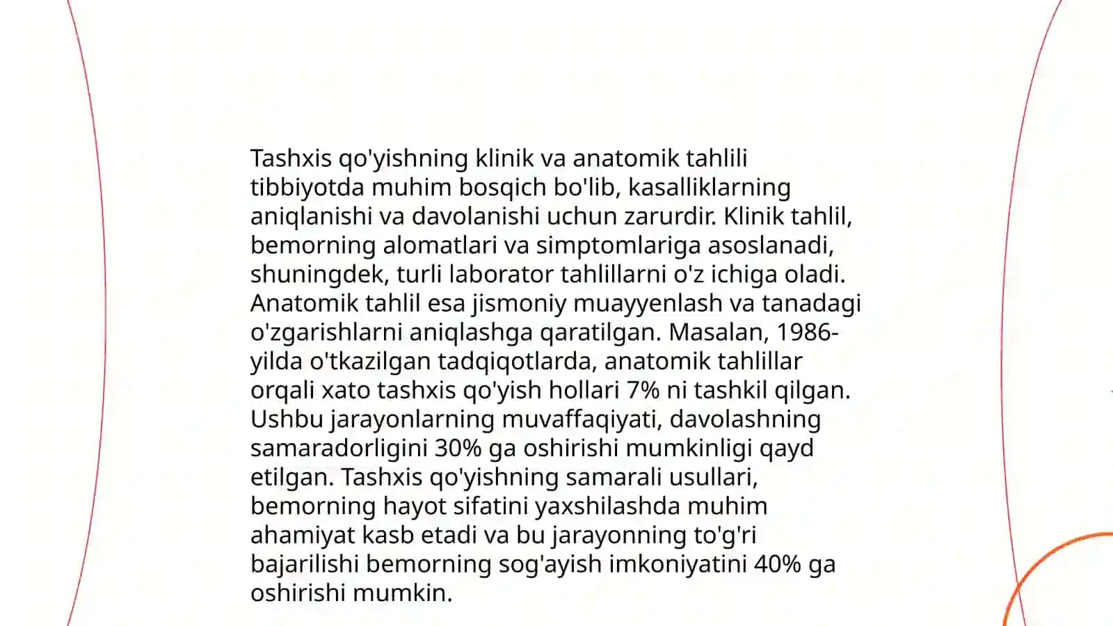 Patologik jarayonlar va kasalliklarni o‘rganish algoritmi: Tashxis qoʻyish.Klinik va anatomik tahlil 4