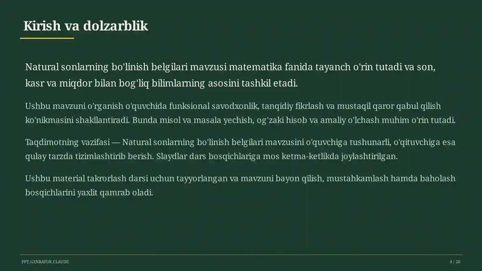 Natural sonlarning bo'linish belgilari (5-sinf) 4