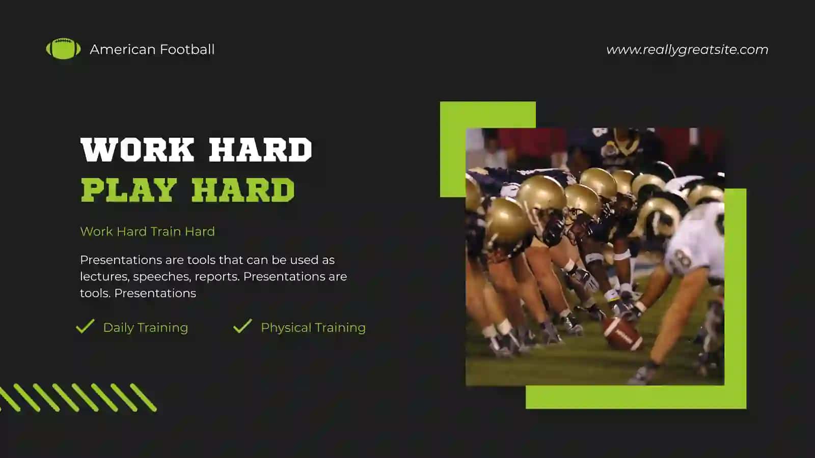 AMERICAN FOOTBALL Modern Presentation Template 4