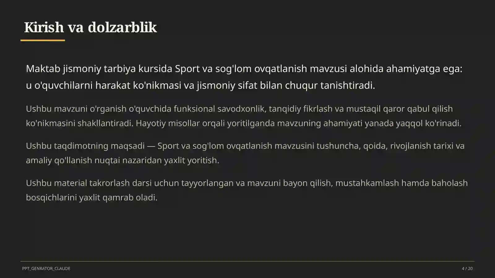 Sport va sog'lom ovqatlanish (8-sinf) 4