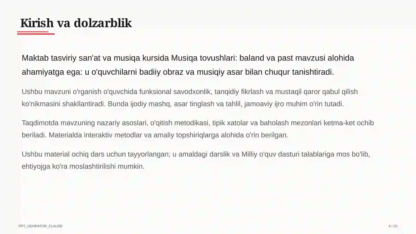 Musiqa tovushlari: baland va past (1-sinf) 4