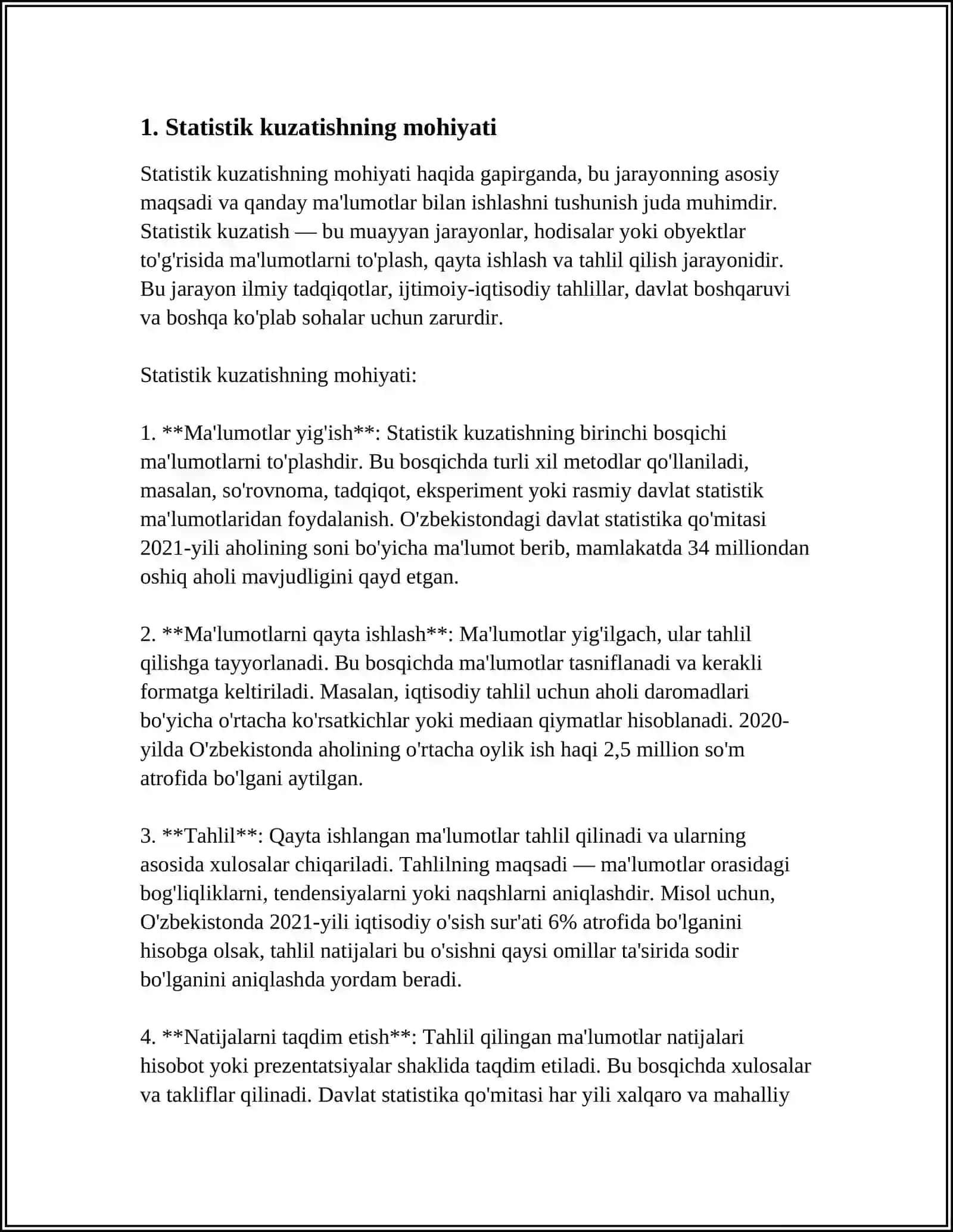 STATISTIK KUZATISHNING SHAKLLARI, TURLARI VA USULLARI 4