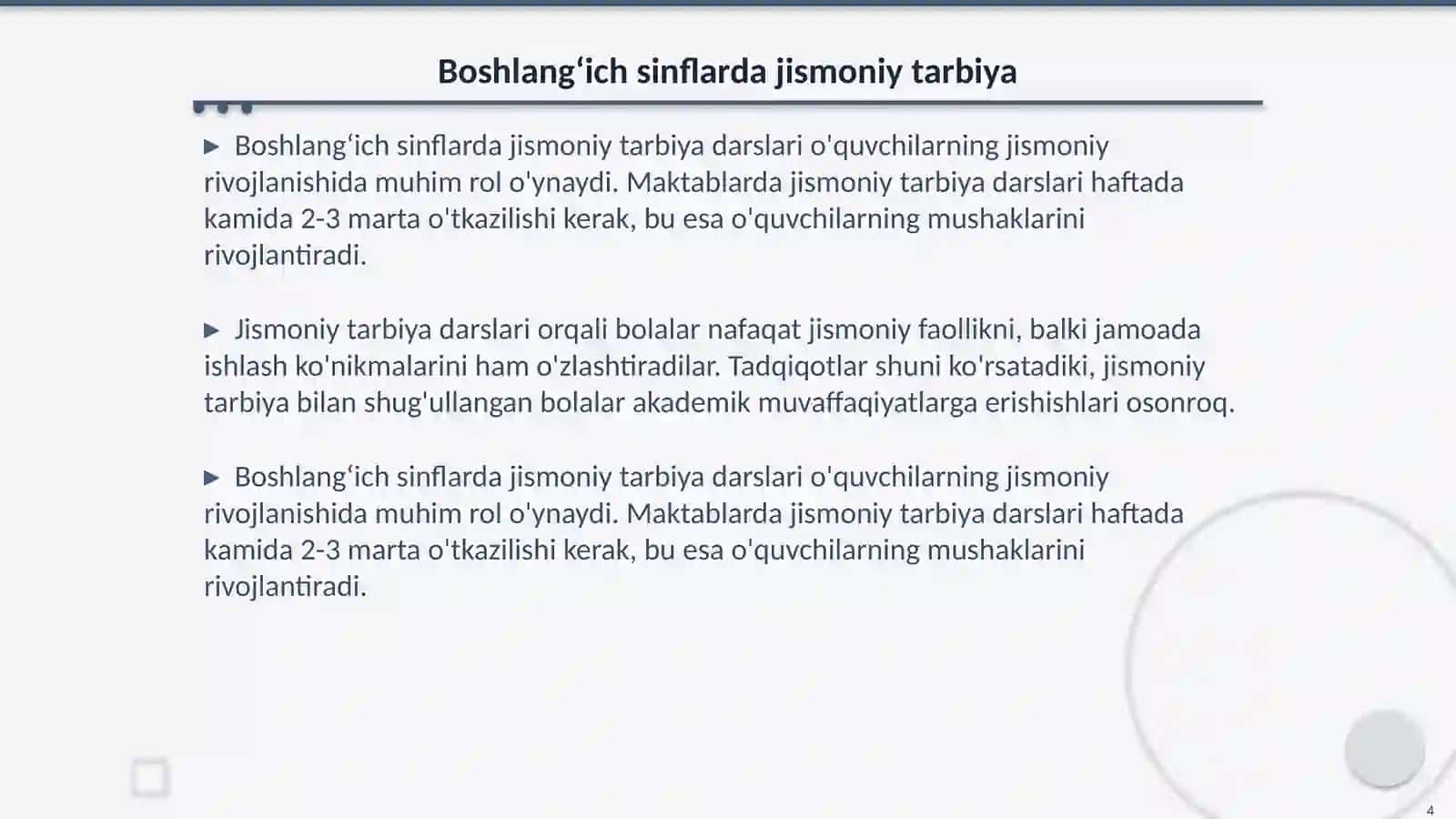 Boshlangʻich sinf oʻquvchilarida salomatlik va sport kunini oʻtkazish 4