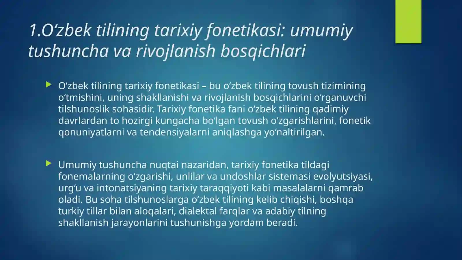 O‘ZBEK TILINING TARIXIY FONETIKASI. KIRILL VA LOTIN YOZUVIGA ASOSLANGAN TRANSKRIPSION BELGILAR 4
