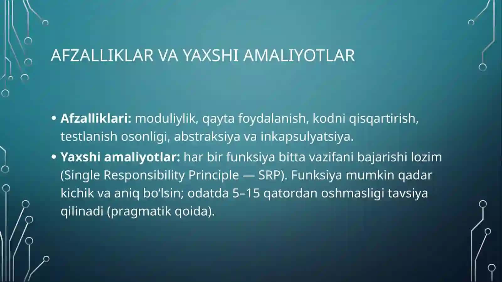 Funksiyalar bilan ishlash 4