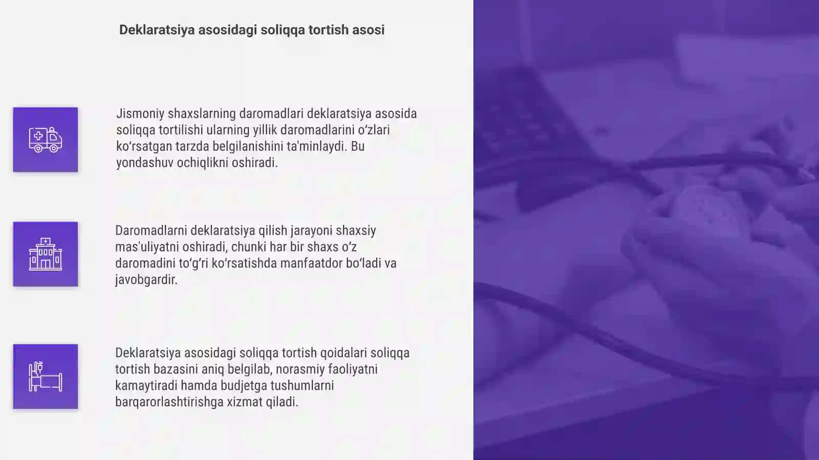 Jismoniy shaxslarning daromadlarini deklaratsiya asosida soliqqa tortish xususiyatlari 4