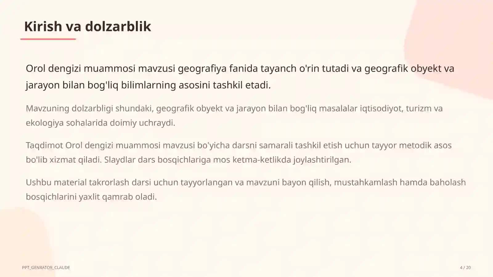 Orol dengizi muammosi (8-sinf) 4