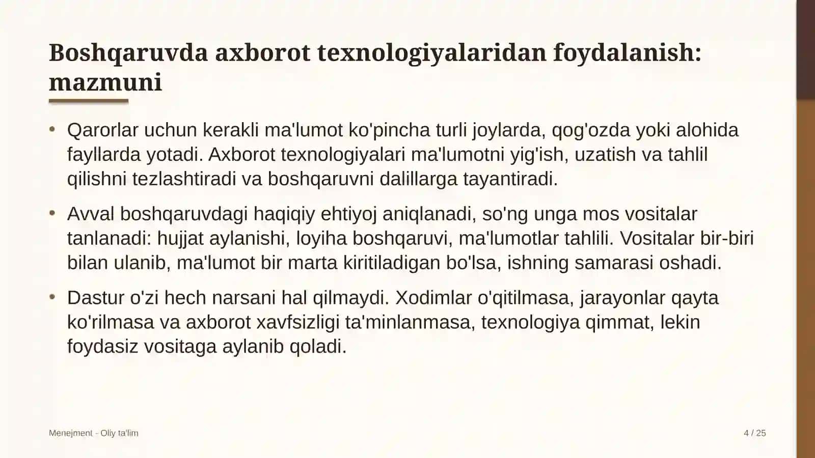 Menejment · Oliy ta'lim 4