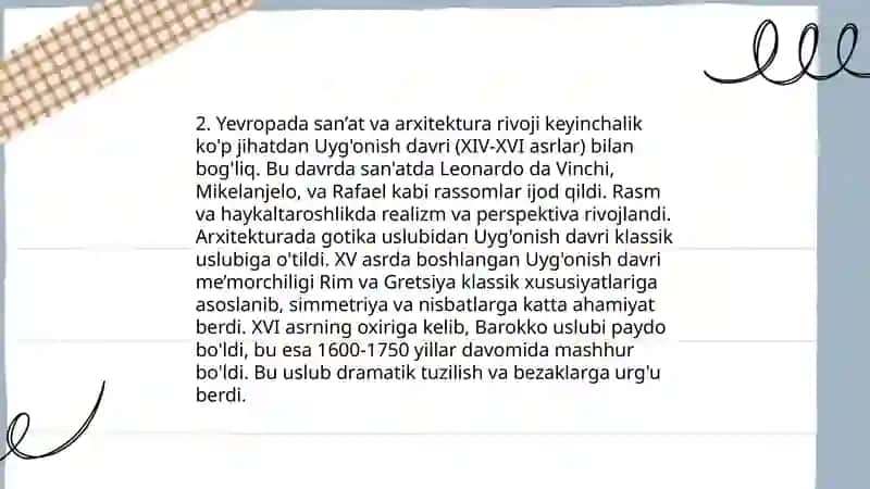 Yevropada madaniy ma’rifiy aloqalar 4